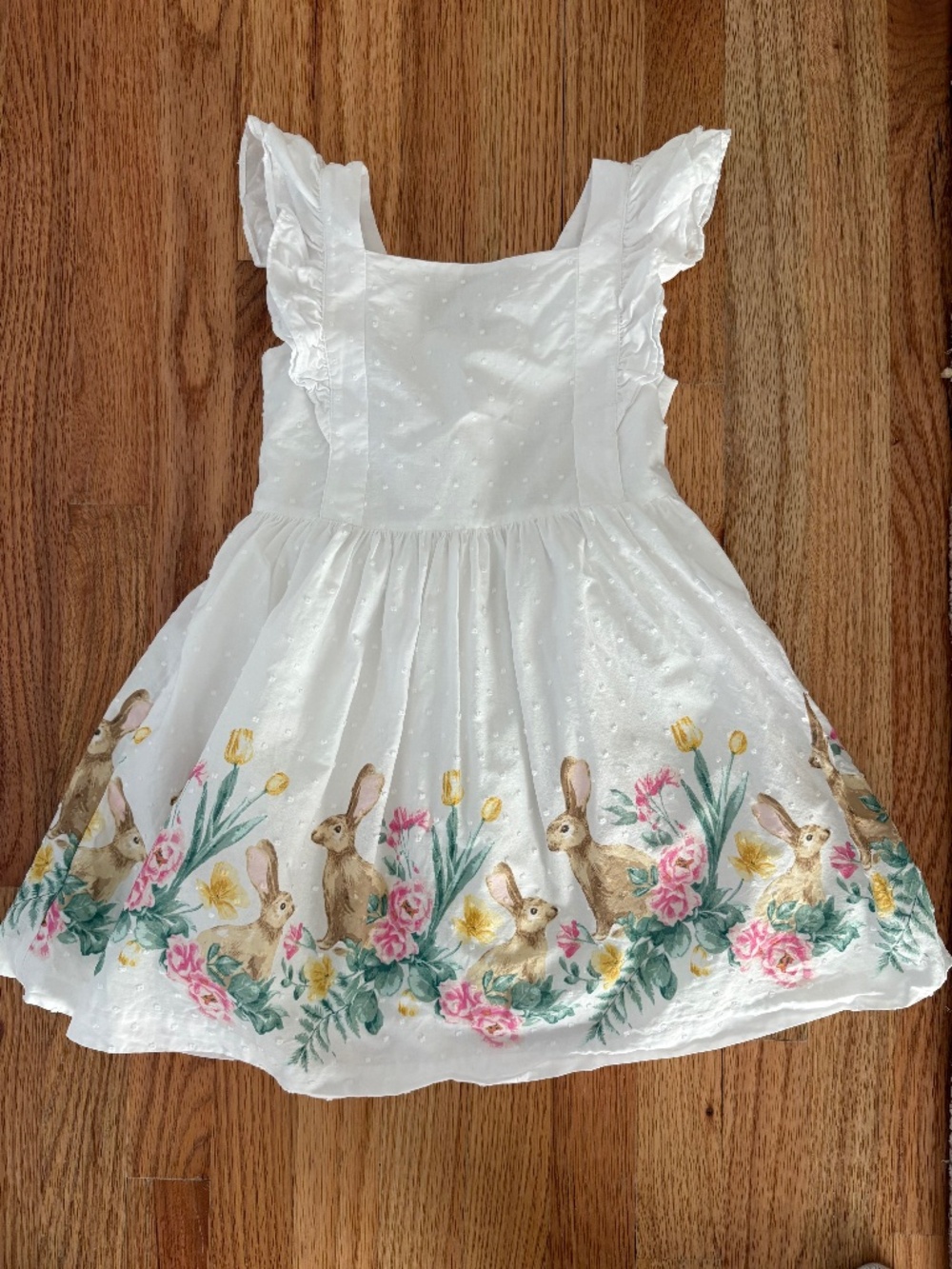 Janie and Jack white dress with bunnies
